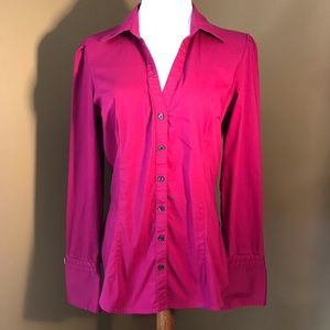 Express dark fuchsia oxford shirt, size medium